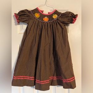Smocked pumpkin dress